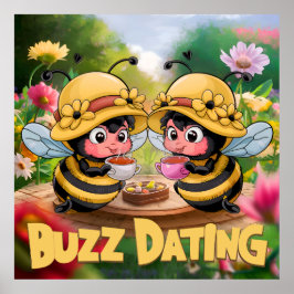 Póster Abejas Divertidas y Caprichosas se Dan Cita