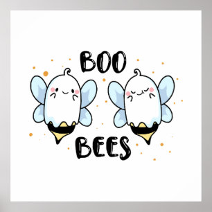 Póster Abejas fantasmales lindas - Halloween divertido en
