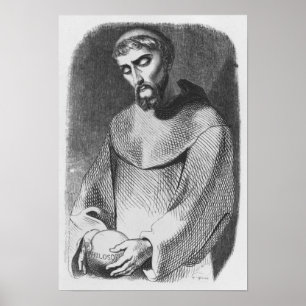 Póster Abelardo como monje en Saint-Gildas-de-Rhuys