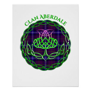 Póster Aberdale Scottish Tartan Celtic Thistle