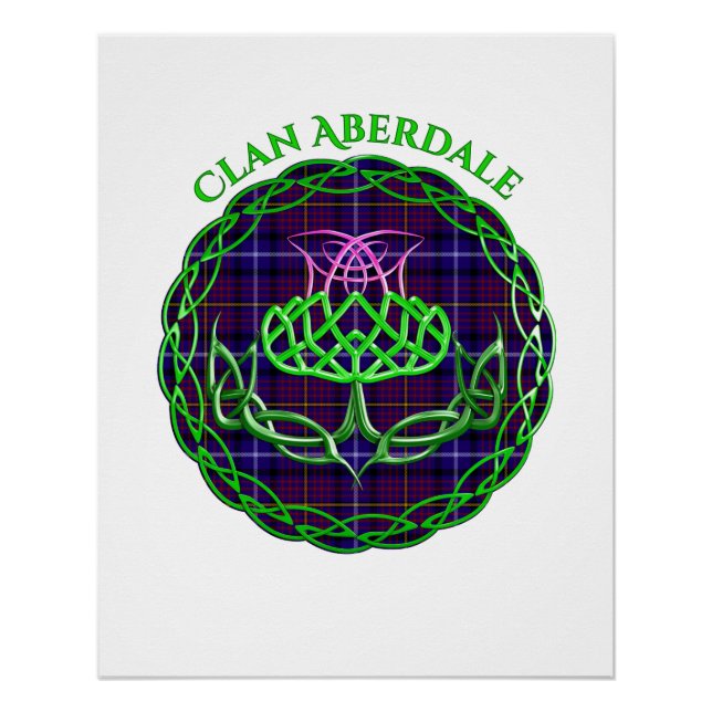 Póster Aberdale Scottish Tartan Celtic Thistle (Anverso)