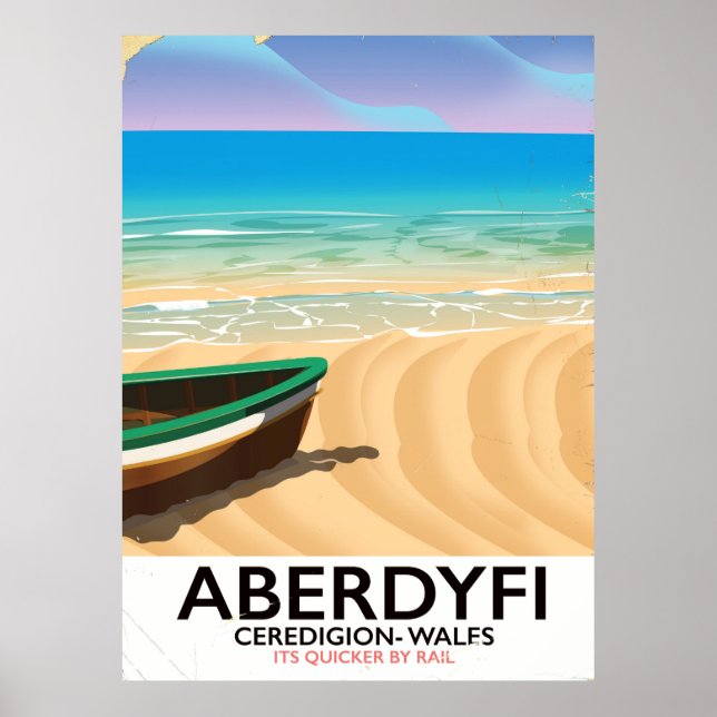 Póster Aberdyfi, poster de viajes de la marca de cosecha  (Frente)