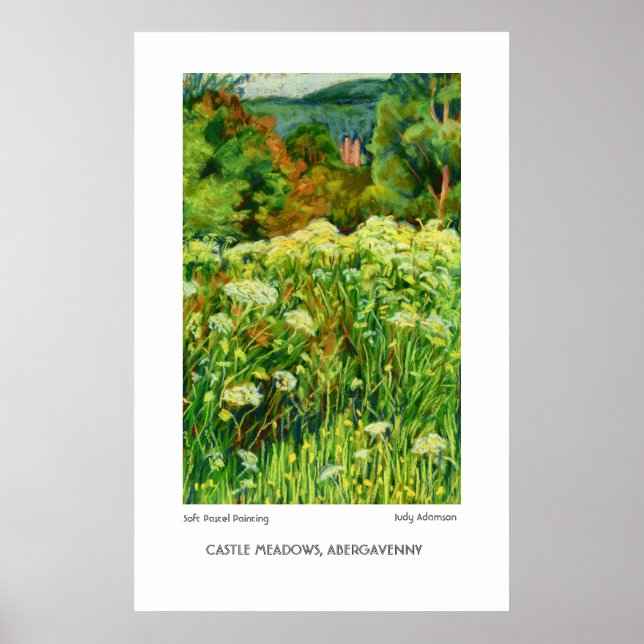 Póster Abergavenny Castle Meadows Print o Poster (Frente)