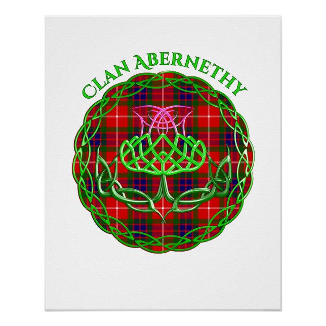Póster Abernethy Scottish Tartan Celtic Thistle (Anverso)