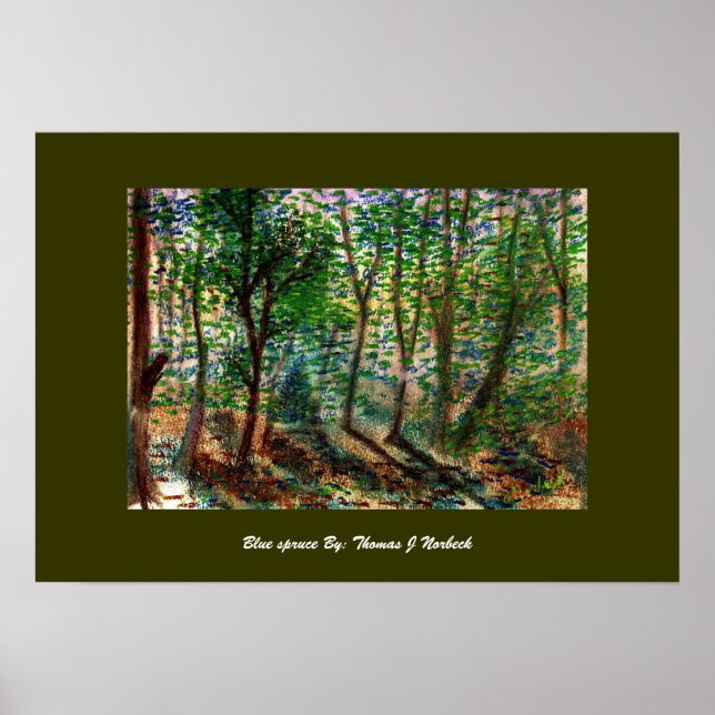 Póster abeto azul, abeto azul Por: Thomas J Norbeck (Frente)