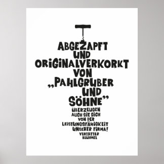Póster Abgezapft und original alverkorkt - Loriot - Wein