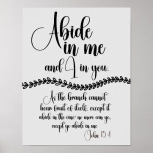 Póster Abide a mí verso de la biblia KJV