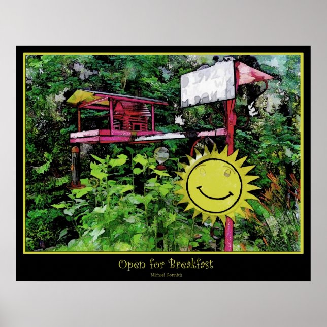Póster Abierto para el desayuno (Frente)