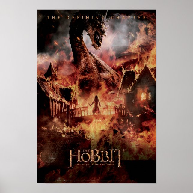 Póster Ablazamiento de Laketown Con SMAUG™ Y BARD THE BOW (Frente)