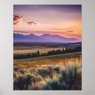 Póster Ablaze Horizons - Montana Sunset