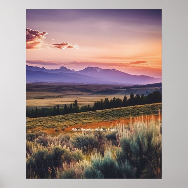 Póster Ablaze Horizons - Montana Sunset (Frente)