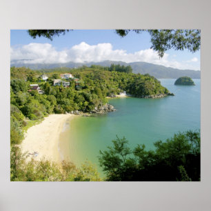 Póster Able Tasman NP, Nelson, Nueva Zelanda. Los muchos