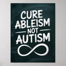 Póster Ableismo de cura, no autismo | Cita de estilo de p