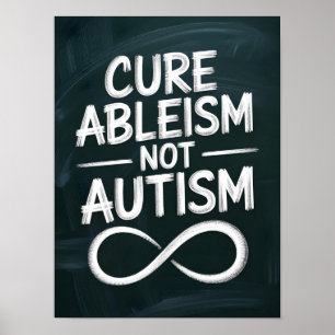 Póster Ableismo de cura, no autismo   Cita de estilo de p