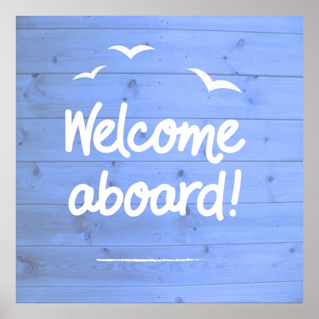 Póster Aboard Blue and White Fun Sailing (Frente)