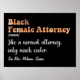 Póster Abogada Negra Divertida Definición Abogados