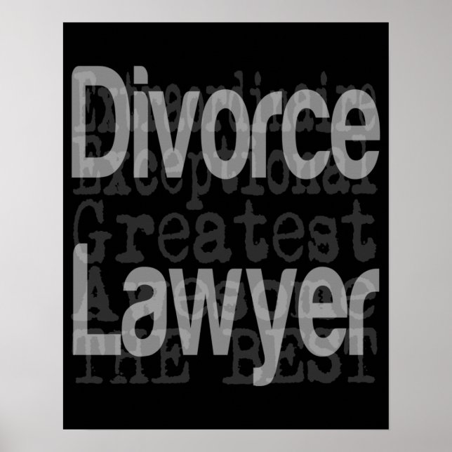Póster Abogado divorciado Extraordinario (Frente)