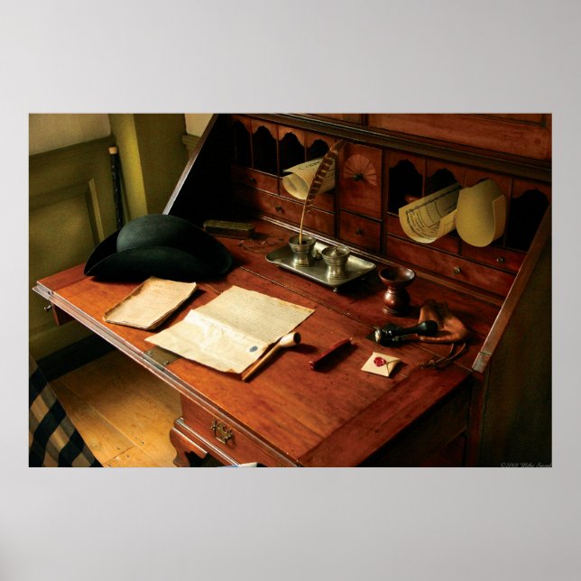 Póster Abogado - El escritorio de un caballero (Frente)