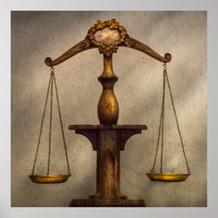 Póster Abogado - escala - justo y apenas