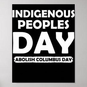 Póster Abolir Día de Colón Día de los Pueblos Indígenas