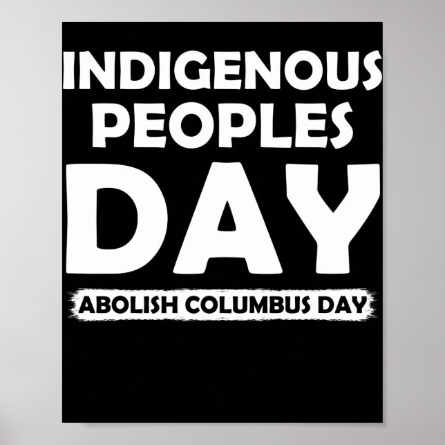 Póster Abolir Día de Colón Día de los Pueblos Indígenas (Frente)