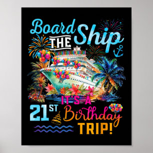 Póster Aborda El Barco Es Un Crucero De Viaje De Cumpleañ