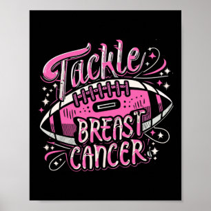 Póster Abordar el cáncer de mama Pie de fusta de cinta ro