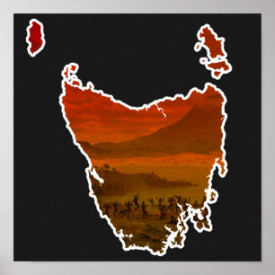 Póster Aborigen de la tierra de Tasmania de John Glover V