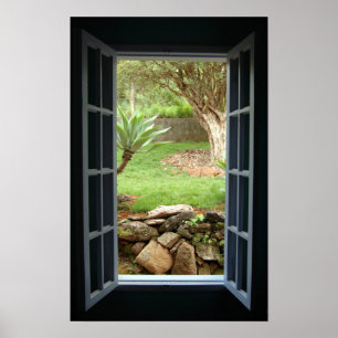 Póster Abra la ventana azul