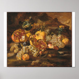 Póster Abraham Brueghel - Pomegranadas Y Otras Frutas