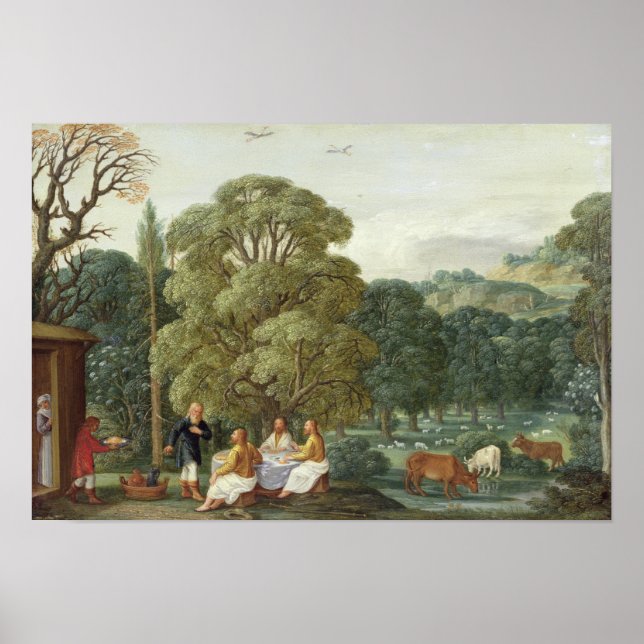 Póster Abraham entreteniendo a los Tres Ángeles (Frente)