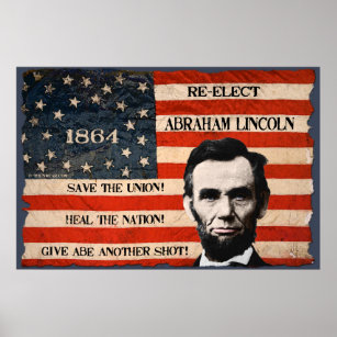 Póster Abraham Lincoln 1864 Poster de Muro de Campaña Ele