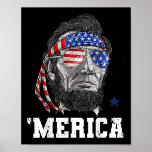 Póster Abraham Lincoln 4 De Julio Merica Hombres Mujeres 