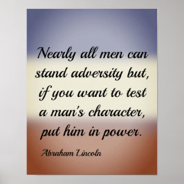Póster Abraham Lincoln Adversity y Power Quote