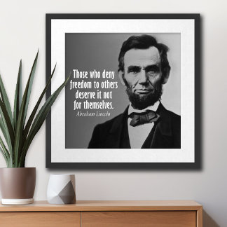Póster Abraham Lincoln cita sobre la esclavitud