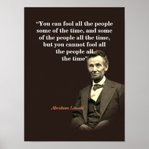 Póster Abraham Lincoln Cita Sobre Los Engañadores