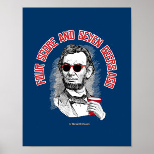 Póster Abraham Lincoln - cuatro cuentas y hace siete