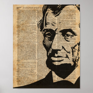 Póster Abraham Lincoln Dictionary Histórico