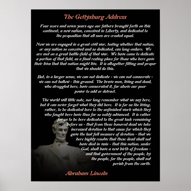 Póster Abraham Lincoln - El discurso de Gettysburg (Frente)