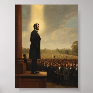 Póster Abraham Lincoln entregando la dirección de Gettysb