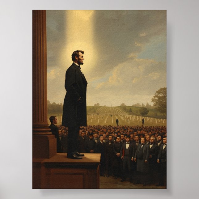 Póster Abraham Lincoln entregando la dirección de Gettysb (Frente)