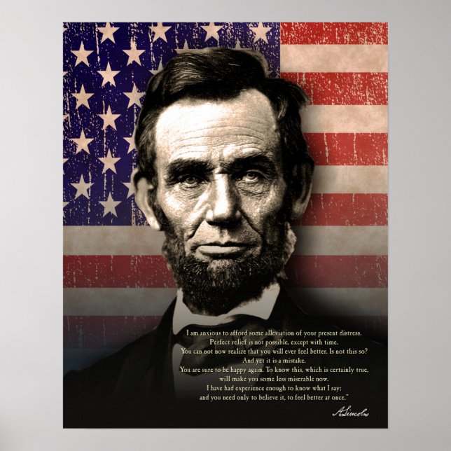 Póster Abraham Lincoln- "Estás seguro de ser feliz de nue (Frente)