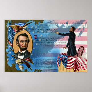 Póster Abraham Lincoln Giving Gettysburg Address
