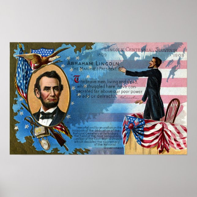Póster Abraham Lincoln Giving Gettysburg Address (Frente)