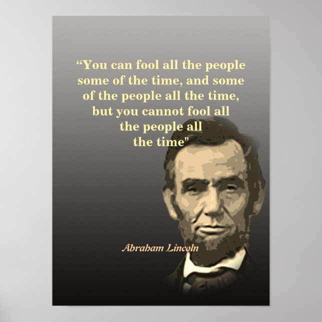 Póster Abraham Lincoln Quote On Fooling People (Frente)