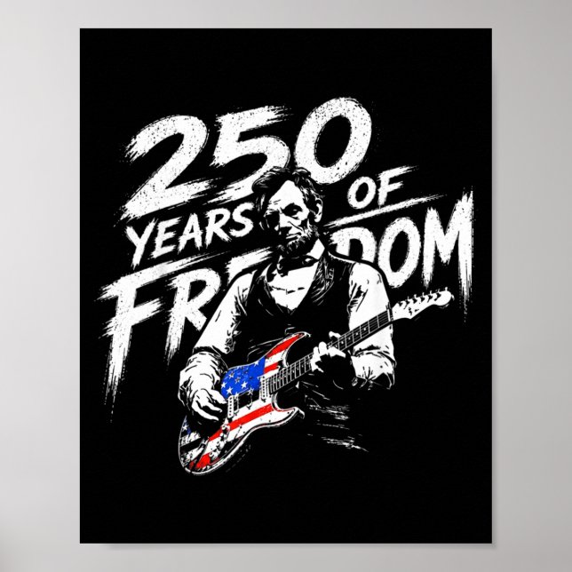 Póster Abraham Lincoln tocando la guitarra el 4 de julio  (Frente)