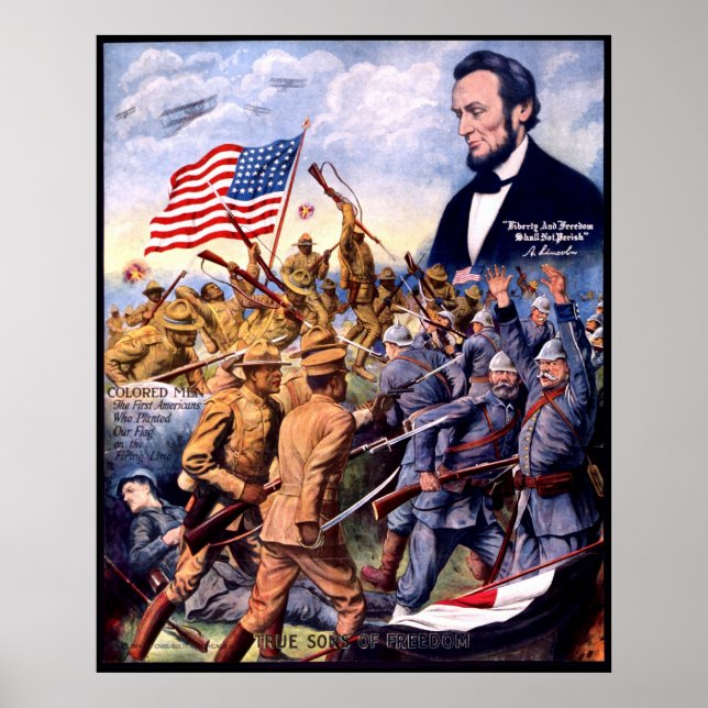 Póster Abraham Lincoln Verdaderos Hijos De La Libertad (Frente)