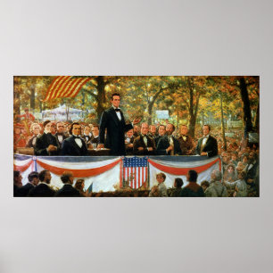Póster Abraham Lincoln y Stephen A. Douglas