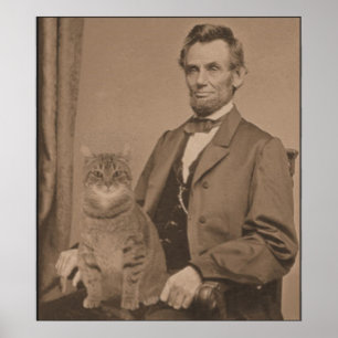 Póster Abraham Lincoln y su gato Gloria