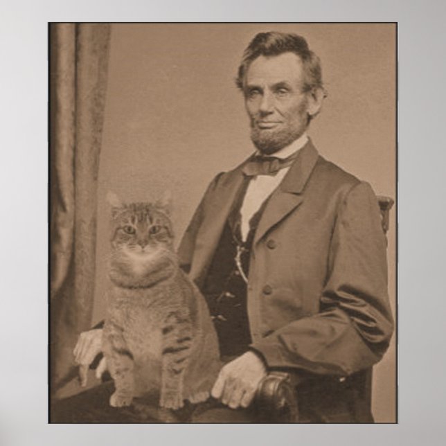Póster Abraham Lincoln y su gato Gloria (Frente)
